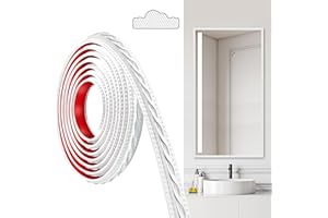 JUNART Moulures en PVC, 300cm×2cm, Autocollantes, Pour Plafonds, Moulures Murales Pour Bordures de Murs, Cadres de Miroirs, Plafonds, Plinthes, Armoires(Blanc Argenté)