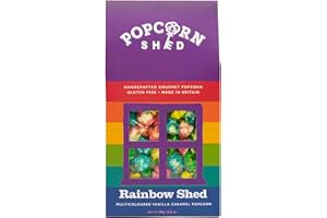 Popcorn Shed Rainbow Shed Gourmet Popcorn (1 x 80g) - Multicoloured Vanilla Caramel Gourmet Popcorn, Easy & Low Calorie Snack, Perfect for Parties, Movie Nights & Gifting