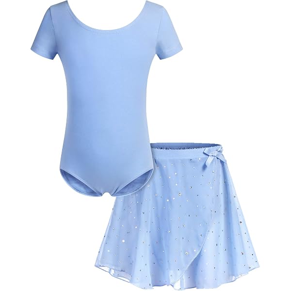 Justaucorps Danse Fille ZYXWVU Manches Courtes - 93% Coton, 7% Spandex - Gymnastique, Ballet, Cours De Danse
