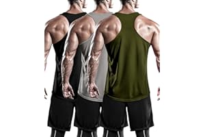 Holure 3er Pack Tank Top Herren, Achselshirts Sport Ärmelloses Shirt Unterhemd Fitness Sleeveless T-Shirt für Training Fitness Bodybuilding Vest