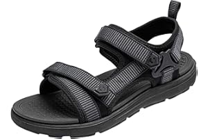 vejtmcc Sandalias para hombre, senderismo, playa, deportes al aire libre, deportivas, verano, playa y deportes acuáticos, ortopédicas, sandalias de trekking para hombre, con ajustables, sandalias