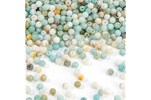 EUES 180 perline di amazzonite naturali opache, rotonde da 4 mm, pietre preziose da infilare, per la creazione di gioielli, feste, festività