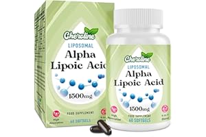 CHEROLINE Alpha Lipoic Acid 1500mg, Liposomal High Absorption ALA Supplement, 4-in-1 Formula with Acetyl-L-Carnitine, Ubiquinol & Vitamin E, Powerful Energy Support, 60 Softgels