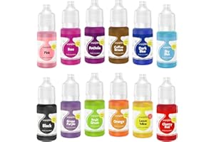 E-Kongton Highly Concentrated Food Fluid With 12 Colors: A Bright Rainbow Of Colors For Baking, Graying, Icing And Decoration Of Tees, Crafts And Crafts - 0.35 Oz