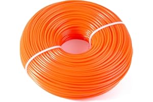 konkoke Fili per decespugliatori 2,7 mm,Filo in Nylon per Tagliabordi Professionale (⌀2,70mm-64m-500g, Rosso/Quadrato)-Immergere 24 Ore in anticipo per aumentarne l'elasticità