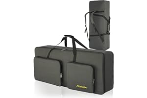 AKOZLIN Funda acolchada para teclado portátil y piano eléctrico, universal, impermeable, Oxford, gruesa, con acolchado de 10 mm, 61 teclas, 41.7 pulgadas, moderno