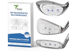 ToVii Golf Impact Tape Set, Self-Teaching Sweet Spot and Shot Consistency Analysis, Club Impact Stickers for Woods Irons and Putters, Useful Training Aid Improve Swing Accuracy