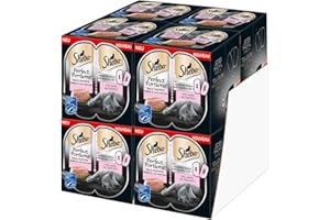 Sheba Perfect Portions Katzennassfutter – Hochwertiges Feuchtfutter für Katzen in 48 Schalen – Edle Pasteten mit Lachs (MSC) – Katzenfutter – 8er Pack (8 x 6 Schalen à 37,5g)