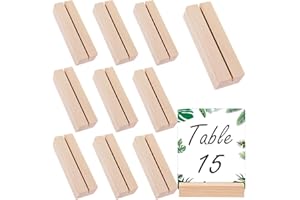 Farnirvana 10 Stück Kartenhalter Holz, Tischkartenhalter holz, Kartenhalter Tisch, Menükartenhalter, Kartenständer Postkartenhalter für Hochzeiten Restaurants Bankette Partys