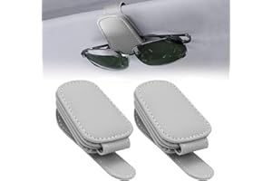 Exsbtay 2 Pezzi Porta Occhiali Auto, Magnetico Portaocchiali Auto, Clip di Stoccaggio Multifunzionale per Auto in Pelle, Portaocchiali Auto, Clip Portaocchiali per Visiera Auto