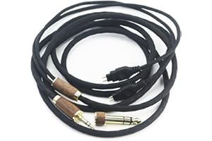 HANSNBY 6N OCC posrebrzany kabel audio Upgrade, kompatybilny z Sennheiser HD650, HD600, HD580, HD660S, HD58X, Massdrop HD6XX słuchawki z wtyczką 3,5 mm i 6,3 mm adapterem