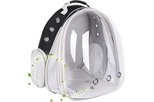 Interfashioner® Cat Backpack Carrier, Fit up to 9 kgs Pet, Front Extension Space Capsule Clear Bubble Window Pet Carry Transport Book Bag for Fat Cat Puppy