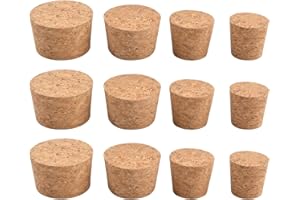 INCREWAY Natural Soft Wood Corks 12 Pcs Four Sizes of Tapered Cork Plugs Large and Small Glass Stoppers for Wine and Beer Bottles