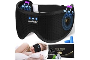 LC-dolida Bluetooth Sleep Mask Headphones Upgraded 200% Breathability Ice Silk Eye Mask with Bluetooth Headphones Eye Mask for Sleeping,Sleep Mask Blackout for Travel/Nap/Yoga/Meditation/Relaxation