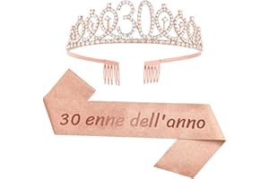 JENICH 30 Anni Fascia in Italiano Tiara Corona Donna Coroncina - Decorazioni