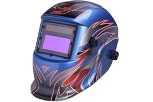 Nuzamas Solar Powered Auto Darkening Welding Helmet Mask Weld Face Protection for Arc Tig Mig Grinding Plasma Cutting with Adjustable Shade Range DIN4/9-13 UV/IV protection DIN16