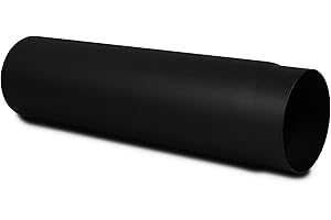 LANZZAS Tubo de estufa 1000 mm – Diámetro 200 mm – Color: Negro | Tubo de humos – Tubo de escape de chimenea – Extensión de tubo de escape