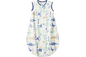 Duomiaomiao Śpiwór dziecięcy 0,5 Tog, letni śpiwór dla niemowląt, 100% bawełna, koc do noszenia dla niemowląt, unisex, dla noworodka, śpiwór, 0-6 miesięcy, dinozaur