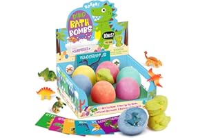 Dr. Daz Dino Egg Bath Bombs with Surprise Inside - Kids Bath Toys with Dinosaur Gifts for Boys & Girls