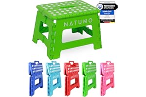 ‎NATUMO NATUMO® Tritthocker Kinder, Klapphocker faltbar, Leichter und Rutschfester Kinder Hocker Bad & Toilette, Klapptritt für Badezimmer, Küche und Garten, 22cm (Grün)