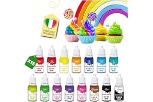 AVIDA ZEN Coloranti Alimentari [ Colorante Alimentare Liquido– 15 Colori ] 100% uso Commestibile, Contentrato per Dolce, Bevande, Zucchero… - Per rendere uniche le tue decorazioni!