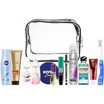 Kit Da Viaggio Uomo In Beauty Case PVC – Set Completo Di Prodotti Per La Cura Personale, Perfetto Per Bagaglio A Mano