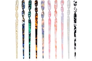 PSYQTSUARY Acetat Haarstab, 10 Stück Bunt Haarstäbchen Retro Haarnadeln Vintage Chinesische Haarnadel Lange Hair Stick Hairpin Haarsticks Wunderschön Chinese Hair Pin Haaraccessoires für Frauen Mädchen