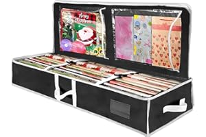 TUTUKYLE Geschenkpapier Aufbewahrung, Geschenkpapier Organizer, Große Aufbewahrungstasche aus 600D Oxford-Stoff, Wasserdichtes Aufbewahrung Geschenkpapierrollen für Geschenkbänder Karten Dekorationen Zubehö