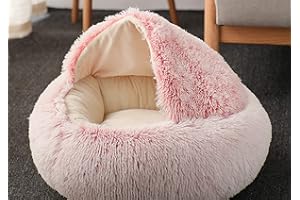 BORUISX Saco de Dormir para Gatos, Manta de Lana, Almohadilla para Mascotas térmica, Cortinas Suaves y Antideslizantes, Lavables (Terciopelo Corto Rosa)