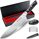MOSFiATA Professional Kitchen Knives 20 cm Onion Knife with Sharpener | Super Sharp Stainless Steel Kitchen Knife for Chef wi