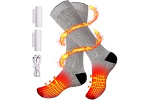 GBOKYN Calzini riscaldanti aggiornati per uomo e donna, alimentati a batteria con 3 livelli di riscaldamento, per sport invernali all'aperto