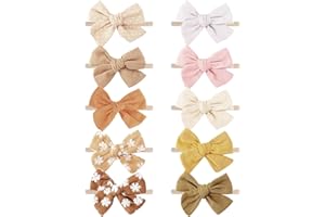 DRESHOW 10 Stück Baby Haarband Baby Stirnbänder Baby Mädchen Nylon Stirnband Neugeborene Kleinkinder Haarbänder und Bögen Kinder Haarschmuck