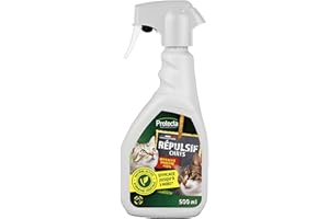 PROTECTA Répulsif Chats Intérieur et Extérieur, Spray Anti-Griffure et Marquage Urinaire, 500ml – Protection Efficace pour Mobilier et Jardins