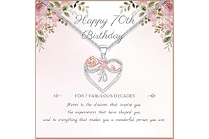 MOROTOLE Rose Heart Necklaces Gifts for Women, 925 Sterling Silver Rose Heart Pendant Necklace Mothers Day Christmas Birthday Gifts for Wife Girlfriend Mom 21st 30th 40th 50th 60th and 70th Birthday