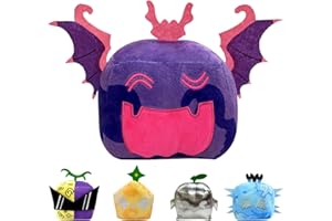 POPOYU Jouet en Peluche Bloxs Fruits,15cm BloxFruits Plush Toy,Peluche de Fruits d’Animaux Carrés,Mignon Animal Doux en Peluche Blox Fruits Peluche Poupée Jouets pour Enfants Cadeau (Rose + Violet)