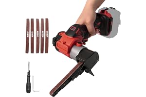 Sladdlös bandslipmaskin kompatibel med Milwaukee M18-batteri, 0–13 000 RPM 360° justerbar borstlös bandslip med 20 slipband f