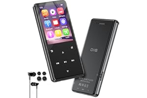 PINHUI 64 GB Reproductor MP3 Bluetooth 5.3, Pantalla de 2,4 Pulgadas mp3 y mp4 Reproductor mp3 portátil para niños con Altavoz Incorporado, Radio FM, grabadora, podómetro, Libro electrónico y Auriculares