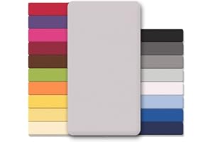 ‎CELINATEX CelinaTex Jersey Spannbettlaken Lucina Doppelpack 90x200-100x200cm Silber grau 100% Baumwolle gekämmt bis 26cm Matratzenhöhe Oeko-TEX