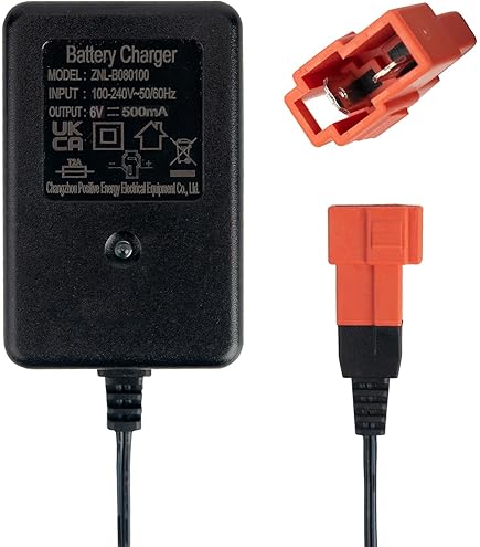6V Battery Charger For Kids Ride-On Cars - Compatible With Kidzone, Best Choice, Flybar Bumper Cars (ETL Listed)