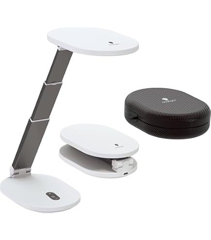 OttLite Lampada da Tavolo a LED Glow con Base cambiante Colore e Porta USB, Serie Wellness (Bianco
