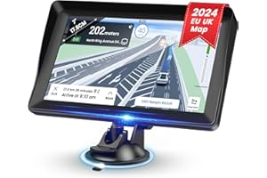 FIYAPOO Traceur GPS Voiture GPS Poids Lourds Support, Grand Ecran Haute Définition de 7 Pouces，avec Cartes de France et d'europe 2024, Mises à Jour Gratuites à Vie，Alertes de Vitesse, Guidage Vocal
