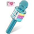 Microphone Sans Fil Bluetooth Karaoké, Portable Karaoké Micro Haut-Parleur Avec LumièRe, Microphone Karaoke Pour Enfants/Adultes Chanter Club Noël Anniversaire Soiree Famille Youtube Live, Idée Cadeau