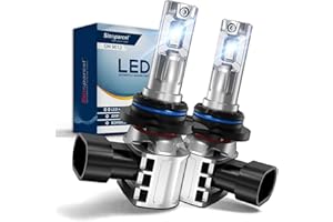 Sinoparcel HIR2 9012 LED Headlight Bulb with Cooling Fan, 20000LM 6500K Cool White High and Low Beam Super Bright Halogen Replacement, IP67, Pack of 2