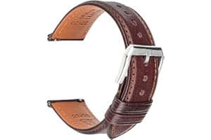 REZERO Bracelet de Montre à Dégagement Rapide, Sangle de Montre en Cuir Véritable de Veau Italien, Mince et Doux Lanière de Montre de Remplacement pour Homme, Femme 18mm 19mm 20mm 21mm 22mm 23mm 24mm
