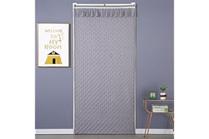 Surwin Cortina de Puerta Aislante Térmica, Invierno Cortina Termica Aislante Frio y Calor Cortina de Puerta con Aislamiento Acustico para Exterior Interior (80 * 200cm,Gris)