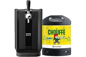 PerfectDraft Black – Pack Tireuse À Bière + 1 Fût Chouffe 6L – Machine Pression À Domicile – Refroidissement À 3°C – 30 Jours Fraîcheur – Écran LED Température – Idée Cadeau Amateur Bière
