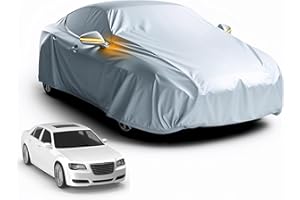 POWR CAR Universale Auto Abdeckung 470 x 180 x 150 cm Vollgarage - Abdeckplane Autoschutzhülle - Autoplane - Indoor & Outdoor - wasserdichte Auto Garage – Car Cover Silber