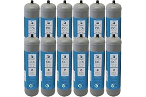 BELLEROFONTE Bouteille CO2 pour gazeur 600 g jetable raccord M11 x 1 pour distributeurs - gazeurs eau pétillante co2, récipient en acier N° 12 bouteilles