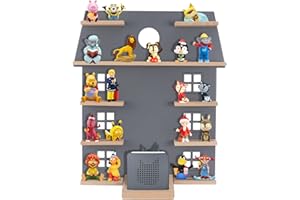 ‎ZOEON ZOEON Kinder Regal kompatibel mit Toniebox und Tonies für über 40 Figuren - Wandregal für die Musikbox - zum Spielen und Sammeln - Hausdesign Regal für Kinder Baby Zimmer (Grau)