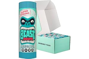 BEAST BIN BAGS, 6 Rolls of 10 x 50 Litre Bags (Total 60 Bags) - Made From 100% Recycled LLDPE - Incredibly Strong Drawstring Swing Blue Bin Bags